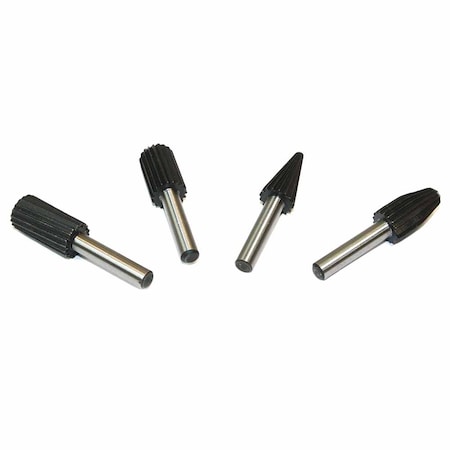 Big Horn 4 Pcs 1/4-Inch Shank Rotary Wood Carving Burr File Rasp Drill Bit Set 13106